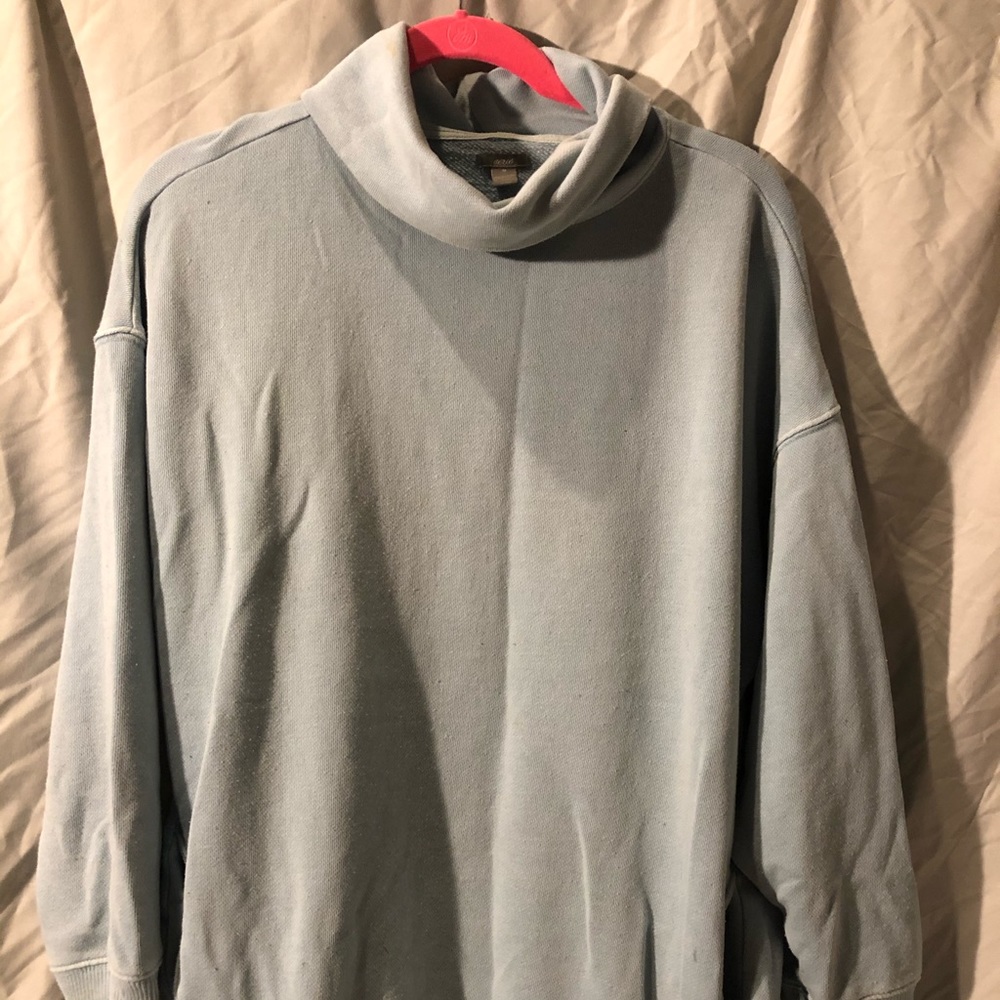 light blue Aerie cowl neck sweatshirt